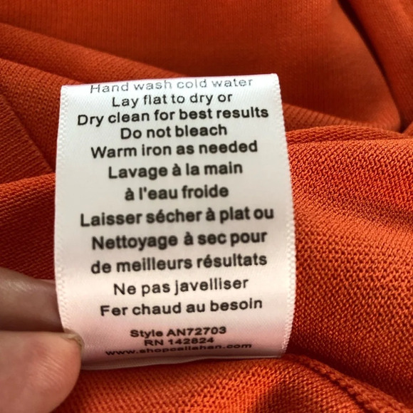 NWT Anthropologie Callahan Orange Tie Front Cut-Out Stretch Knit Midi Dress XS - Picture 6 of 13